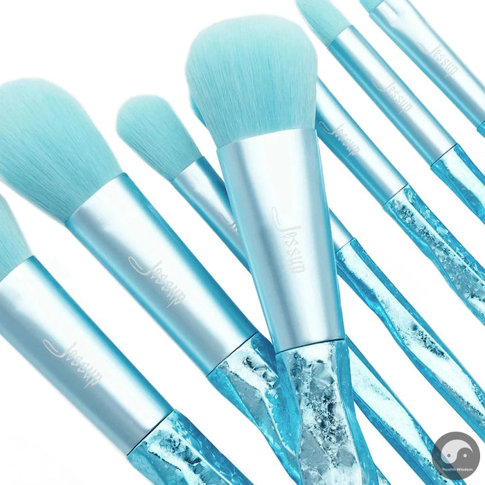 Perfect Make up brushes 8pcs Glacier Blue Blush Powder Eyeshadow Foundation brush Pencil Plastic handle