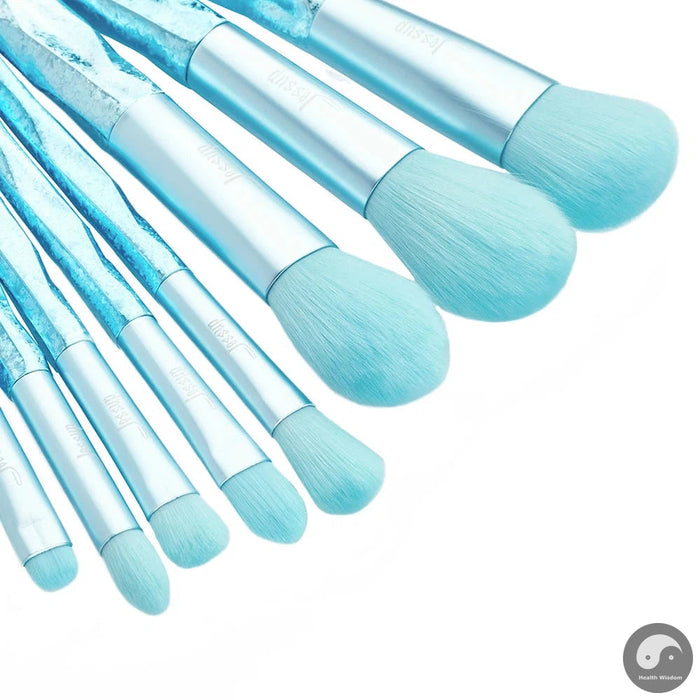 Perfect Make up brushes 8pcs Glacier Blue Blush Powder Eyeshadow Foundation brush Pencil Plastic handle