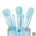Perfect Make up brushes 8pcs Glacier Blue Blush Powder Eyeshadow Foundation brush Pencil Plastic handle-Health Wisdom™