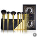 Perfect Makeup Brushes Set 10pcs Basic Powder Eyeshadow Contour Foundation Liner Brow Brush Kit Vintage Golden Synthetic Hair