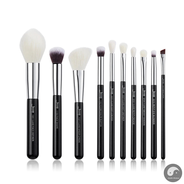 Perfect Makeup Brushes Set 10pcs Make up Brush Natural-Synthetic Beauty Tools kit Foundation Powder Definer Shader Liner Natural-Health Wisdom™