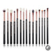Perfect Makeup Brushes Set 15pcs Make up Brush Tools kit Eye Liner Shader natural-synthetic hair Rose Gold/Black T157