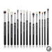 Perfect Makeup Brushes Set 15pcs Make up Brush Tools kit Eye Liner Shader natural-synthetic hair Rose Gold/Black T157-Health Wisdom™