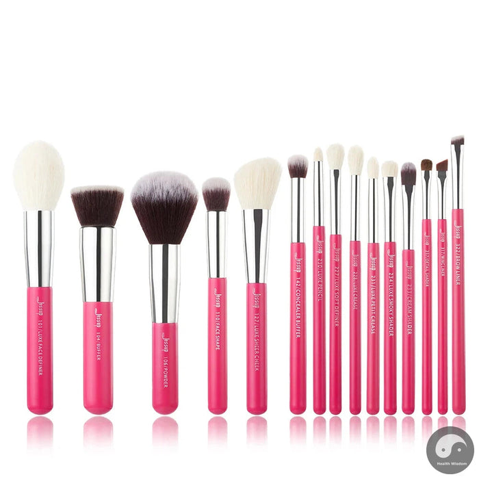 Perfect Makeup Brushes Set 15pcs Professional Makeup Brush Powder Eyeshadow Liner Foundation Blush Blending Zinfandel/Golden