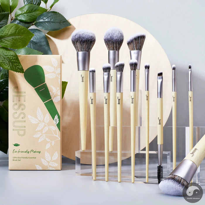 Perfect Makeup Brushes Set Eco-Friendly Premium Synthetic Foundation Powder Angled Concealer Blending Eyeshadow Duo Eyebrow T327