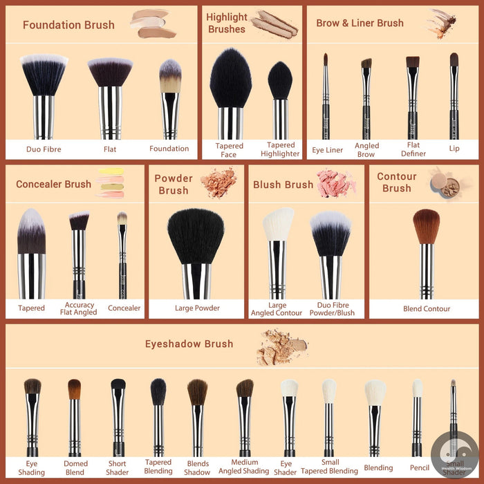 Perfect Pro Makeup Brushes Set 6-27pcs Make Up Brush Synthetic Foundation Powder Contour Eyeshadow Eyeliner-Health Wisdom™