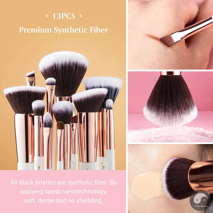 Perfect Professional Makeup brushes set ,6- 25pcs Makeup brush Natural Synthetic Foundation Powder Highlighter Pearl White T215