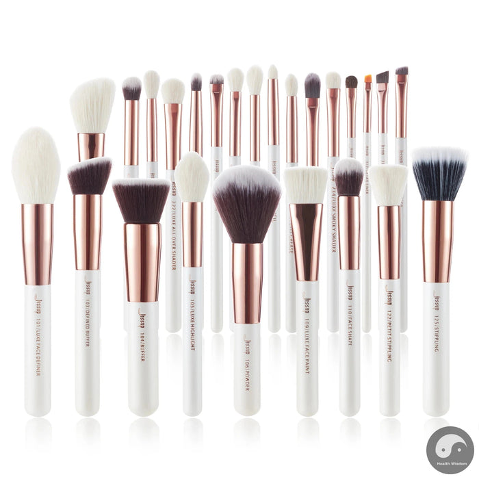 Perfect Professional Makeup brushes set ,6- 25pcs Makeup brush Natural Synthetic Foundation Powder Highlighter Pearl White T215-Health Wisdom™