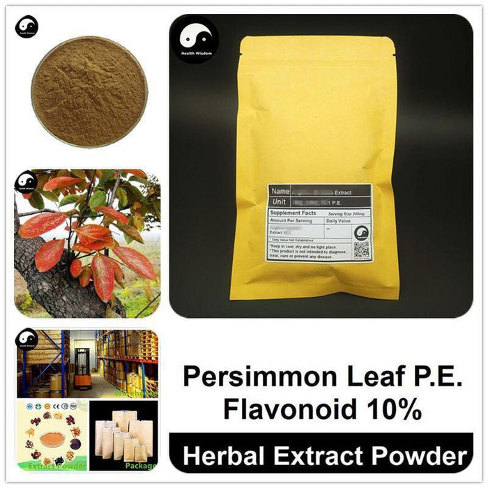 Persimmon Leaf Extract Powder, Diospyros Kaki P.E., Flavonoid 10%, Shi Ye