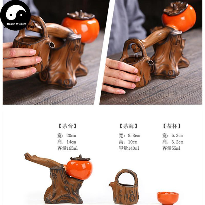 Quality Whole Tea Set Easy Use Chinese Gong Fu Tea Cups And Sets Persimmon Model-Health Wisdom™