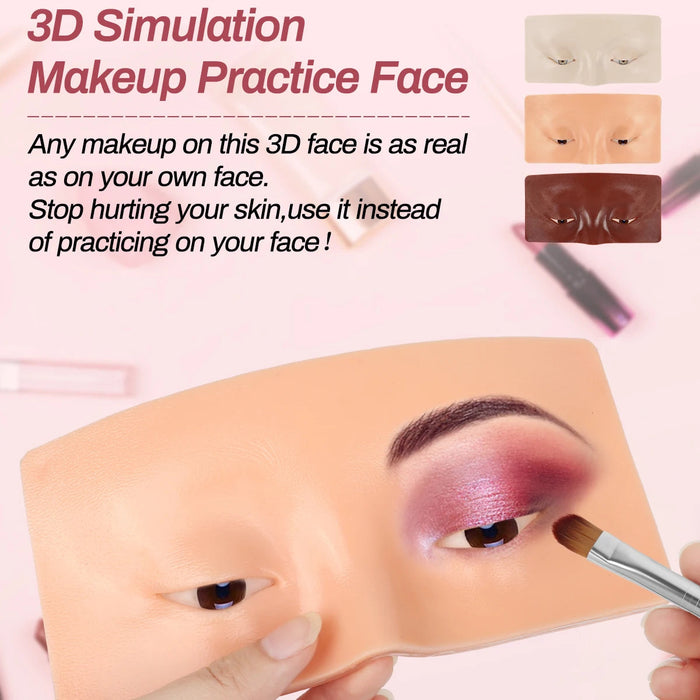 Reusable 5D Cosmetic Makeup Practice Mask Board Pad Skin Eye Face Solution Makeup Mannequin Silicone for Training Supplies-Health Wisdom™