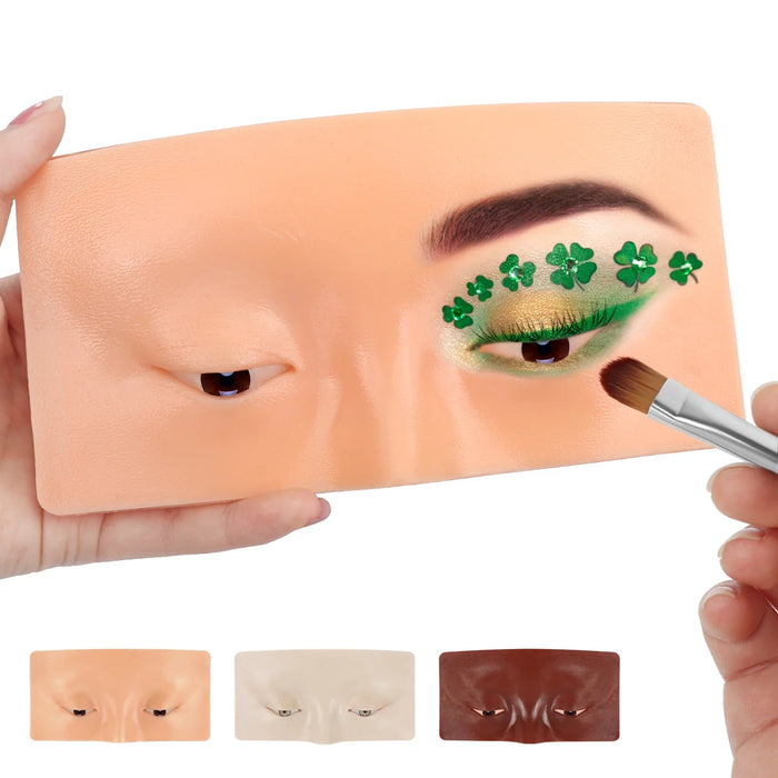 Reusable 5D Cosmetic Makeup Practice Mask Board Pad Skin Eye Face Solution Makeup Mannequin Silicone for Training Supplies