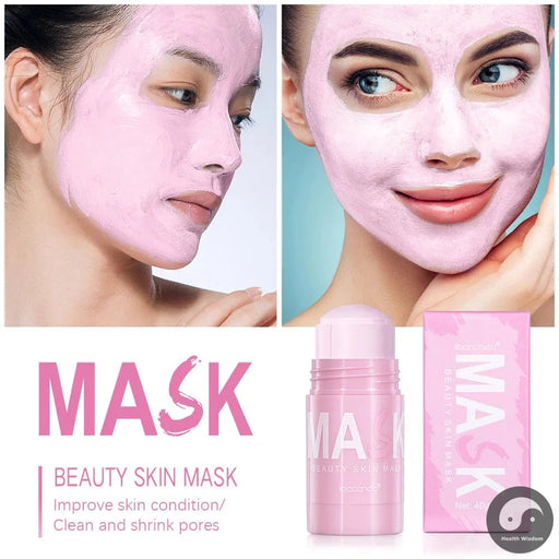 Rose Green Tea Solid Clay Face Mask Stick Moisturizing Hydrating Anti Acne Removal Blackhead Facial Mud Masks Skin Care Products-Health Wisdom™