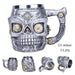 Silver Evil Dragon Resin Stainless Steel Beer Mug 450ml Retro Tankard Horrible Coffee Cup Viking Tea Mug Pub Bar Decor