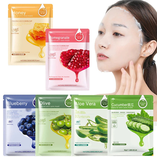 Skin Care Six Fruit Plant Facial Mask Moisturizing Oil-control Blueberry Cucumber Pomegranate Fruit Aloe Face Mask-Health Wisdom™