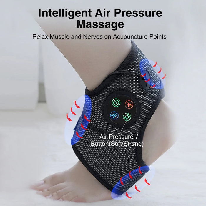 Smart Electric Ankle Massager Pressotherapy Air Pressure Foot Brace Heating Vibration Physiotherapy Pain Relief Pressotherapy-Health Wisdom™