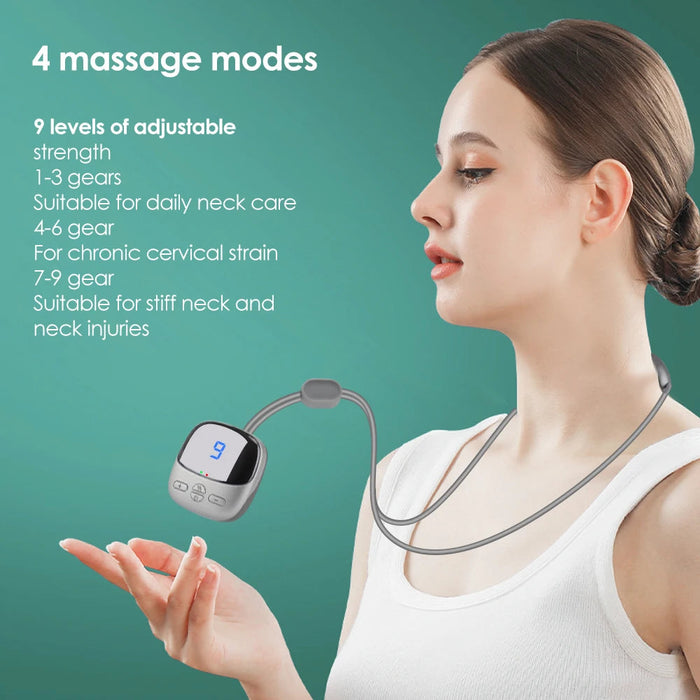 Smart TENS EMS Pulse Neck Massager Necklace Microcurrent Cervical Shoulder Spine Heating Kneading Low Frequency Magnetic Therapy-Health Wisdom™