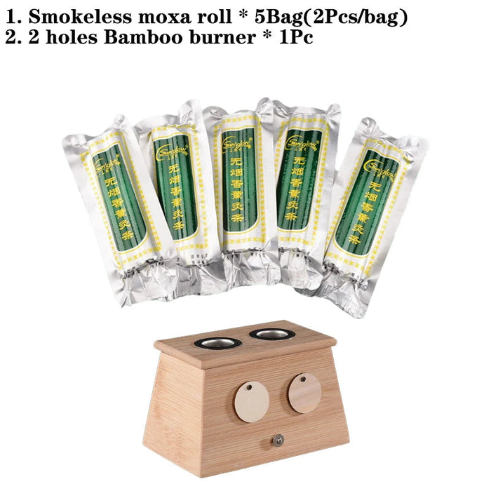 Smokeless Moxa Sticks Wormwood Moxibustion Roll Burner Chinese Medicine Moxas Therapy Acupuncture Massage Warm Uterms Meridian-Health Wisdom™