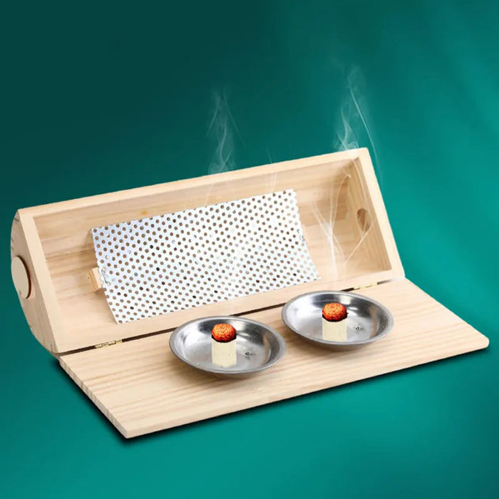 Solid Wood Moxibustion Pillow Moxa Therapy Warm Neck Waist Massage Cervical Pain Relieve Chinese Traditional Physiotherapy