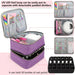 Storage Double-Layer Nail Tools Nail Polish Carrying Case Nail Organizers and and Dryer Case Holds 30 Various Size Bottles-Health Wisdom™