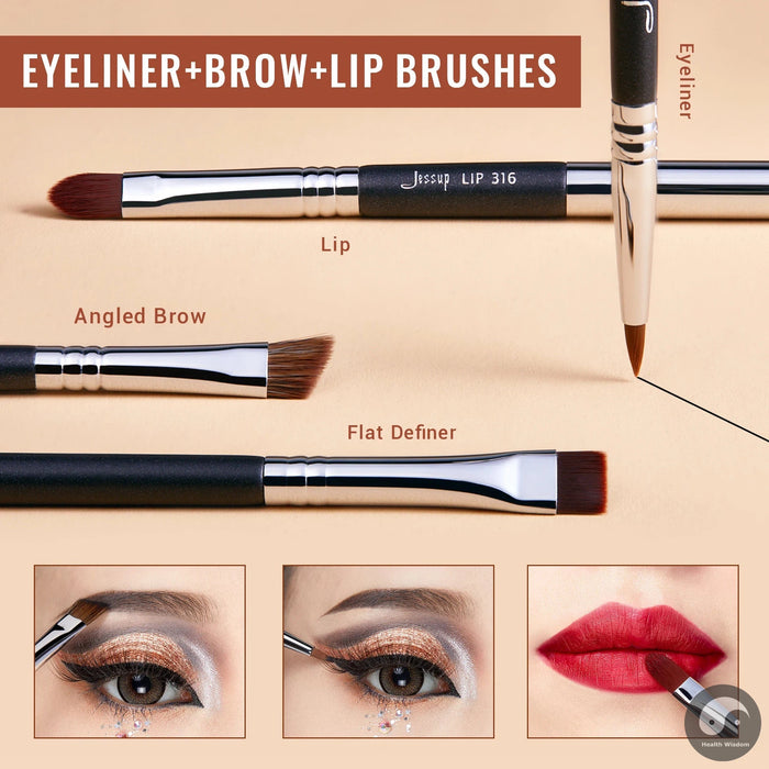 T131 set 19 pcs Makeup Brushes Set Cosmetic tools Beauty Make up Brush Eyeliner Concealer Lip Pencil Black