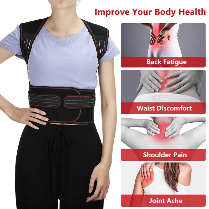 Tourmaline Self-heating Back Support Magnetic Hot Vest Waist Corset Shoulder Lumbar Posture Corrector Brace Health Care-Health Wisdom™