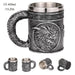 Viking Resin Stainless Steel Beer Mug Pirate Stein Creative Tankard Skull Coffee Cup Tea Mug Tumbler Pub Bar Decor