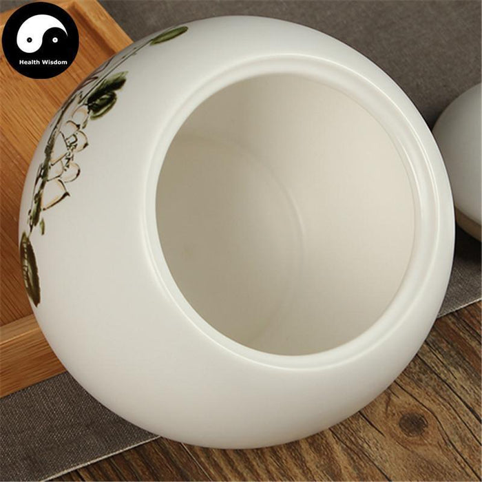White Ceramic Loose Leaf Tea Storage 茶叶罐