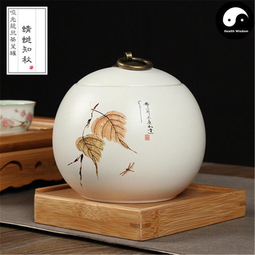 White Ceramic Loose Leaf Tea Storage 茶叶罐-Health Wisdom™