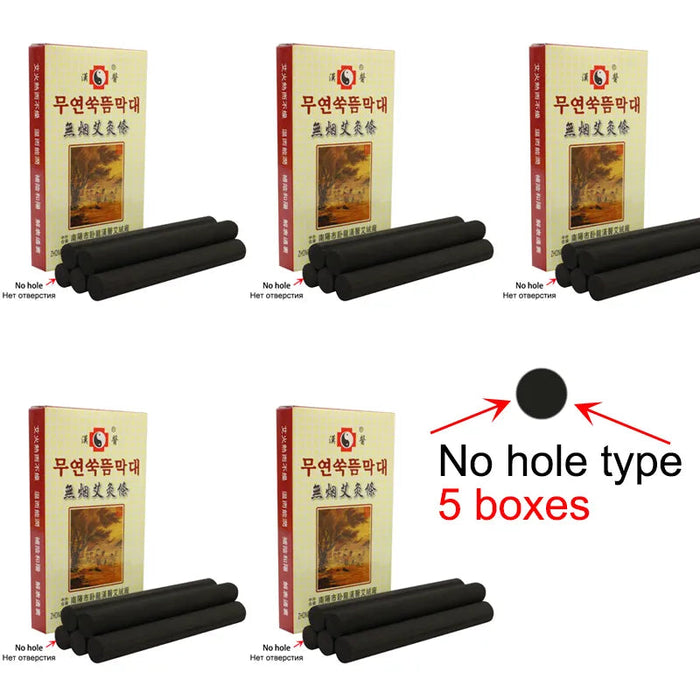 Wholesale 5 Boxes Smokeless Moxa Sticks Moxibustion Roll Chinese Medicines Moxa Therapy Acupuncture Massage Warm Uterus Health