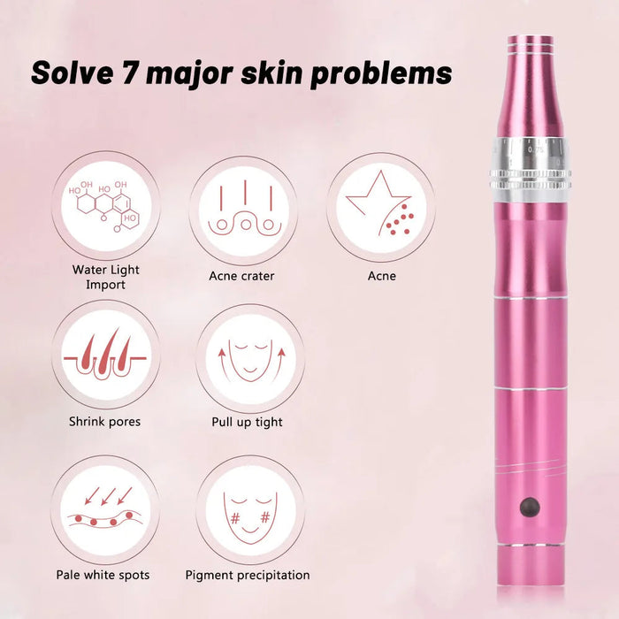 Wireless Derma Pen Micro Tiny Needles Stimulate Skin Tightening Reduce Skin Wrinkles Scar Stretch Marks Removal Beauty Device