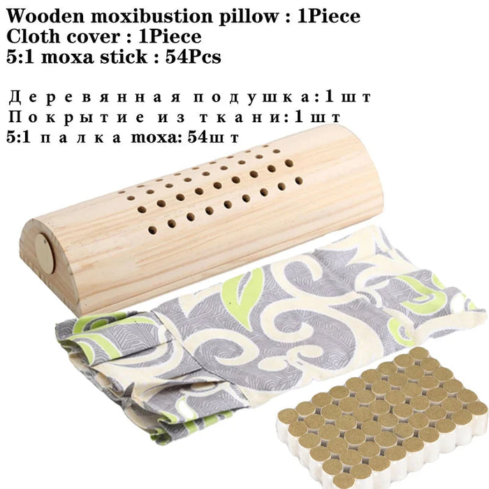 Wooden Cervical Pillow Moxibustion Burner Moxa Therapy Relieve Neck Pain Treat Cervical Spondylosis Warm Waist Leg Massage-Health Wisdom™