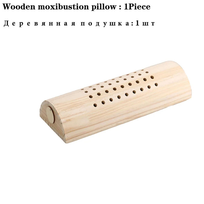 Wooden Cervical Pillow Moxibustion Burner Moxa Therapy Relieve Neck Pain Treat Cervical Spondylosis Warm Waist Leg Massage