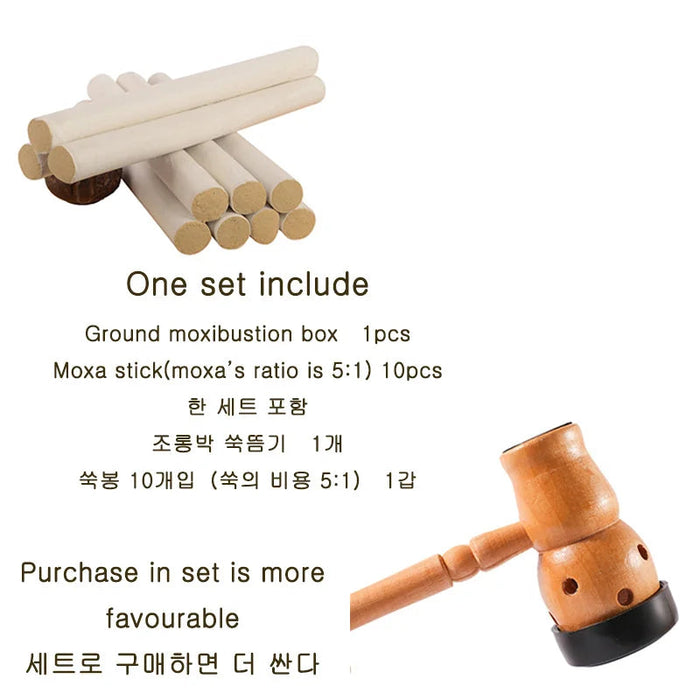 Wooden Gourd Moxibustion Box Durable Utility Effective Moxa StickChinese Traditional Massage Health Care-Health Wisdom™