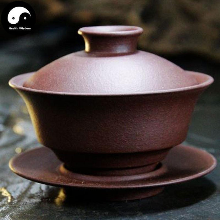 Yixing Zisha Purple Clay Gaiwan Tea Cup 130ml 盖碗-Health Wisdom™