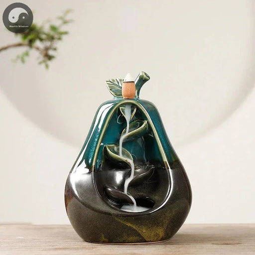 Zen Apple Pear Creative Incense Burner, Apple Statue Waterfall Aromatherapy Furnace Censer Incense Holder Home Decor -No Incense-Health Wisdom™