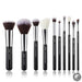 brushes 10pcs Make up Brush Natural-Synthetic Foundation Powder Contour Blush Eyeshadow Wing Liner Pearl Black