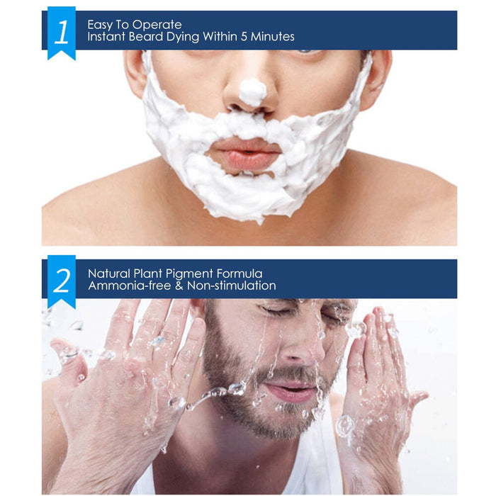 natural long lasting 200ml permanent beard dye shampoo for men beard dying removal white grey beard hair men beard dye shampoo-Health Wisdom™